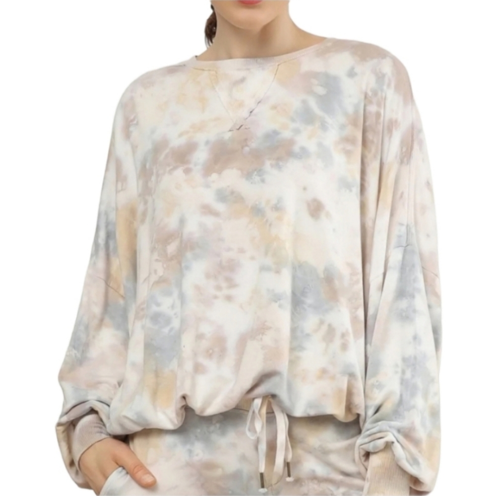 Young Fabulous & Broke Ivory Juliette Moon Rock Canyon Tie Dye Sweatshirt XS NWT - Picture 2 of 9